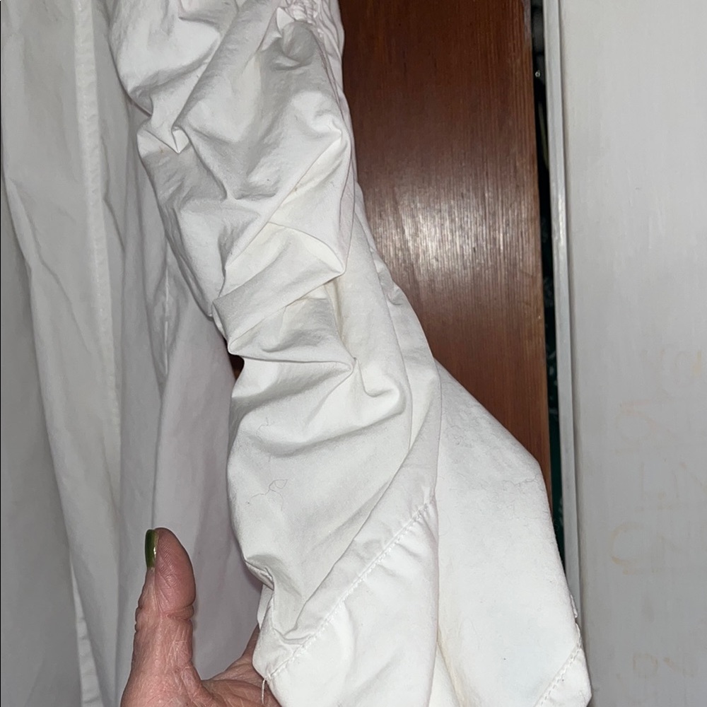 Free People White Ruffle Sleeve Button-Front Blouse - Picture 3 of 6